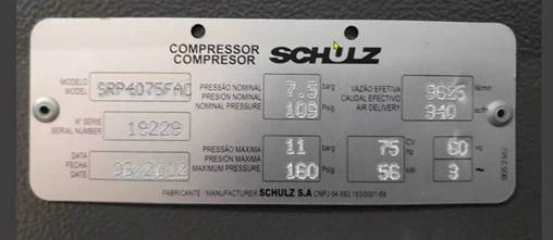 Compressor Parafuso Schulz - 75hp - SRP 4075