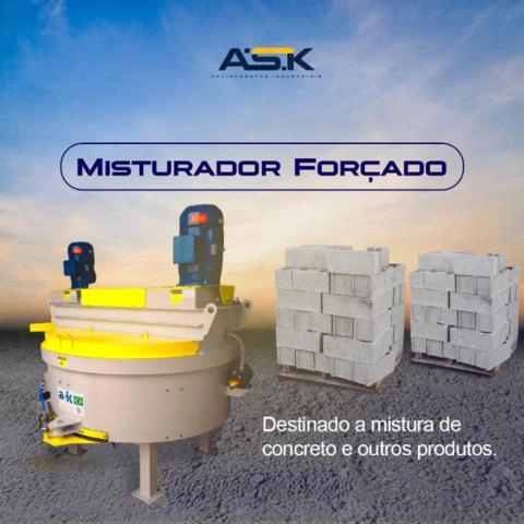 Misturador Forçado 500l/800kg Imagem Misturador Forçado 500l/800kg