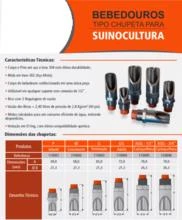 SUINOCULTURA - BEBEDOURO (CHUPETA) AUTOMATICO TOTALMENTE EM INOX