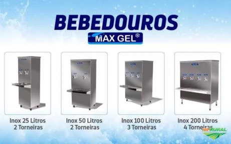 Bebedouros Inox MaxGel - 25 a 200 litros
