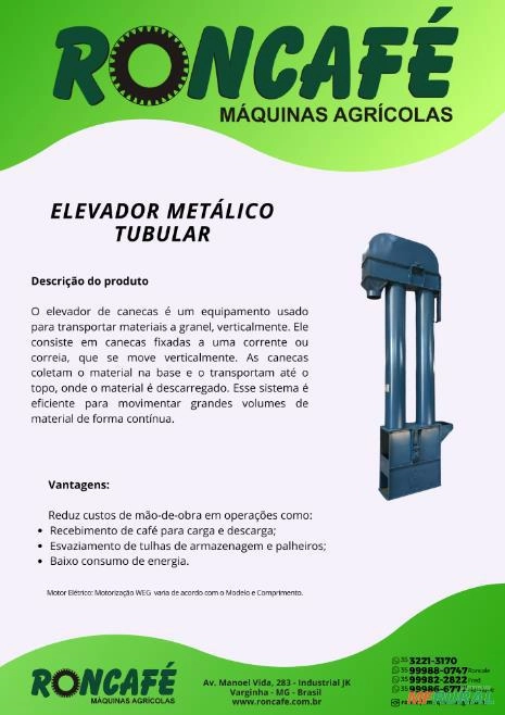 ELEVADOR METÁLICO TUBULAR Imagem ELEVADOR METÁLICO TUBULAR