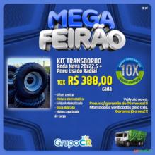 KIT TRANSBORDO RODA NOVA 20X22.5 + PNEU USADO RADIAL