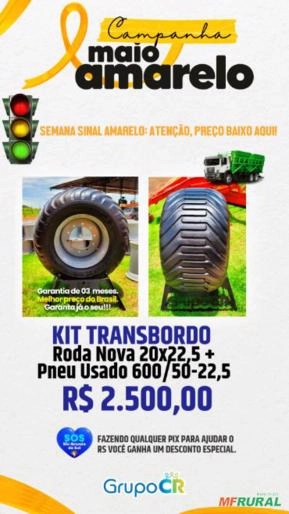 KIT  TRANSBORDO RODA NOVA 20X22.5 +  PNEU USADO 600/50-22.5 CONVENCIONAL KIT  TRANSBORDO RODA NOVA 20X22.5 +  PNEU USADO 600/50-22.5 CONVENCIONAL