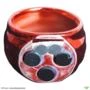 Vaso Magnético Vitrificado Vermelho 6,5cm x 6,5cm