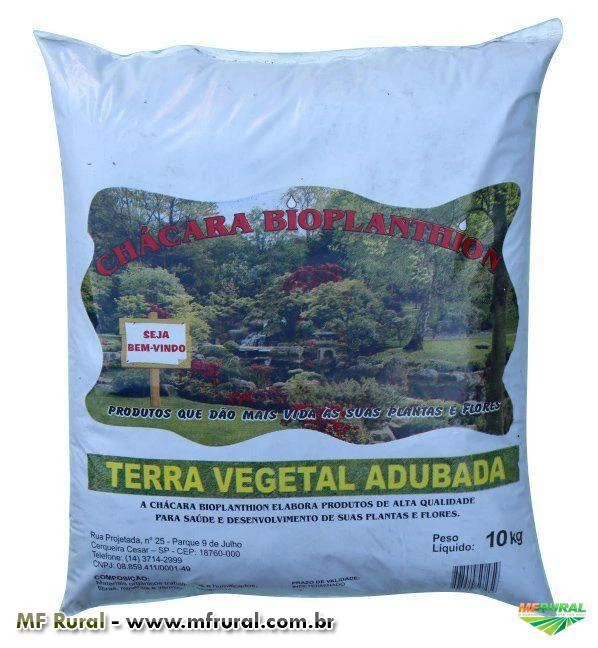 Terra Vegetal Adubada 10kg Bioplanthion