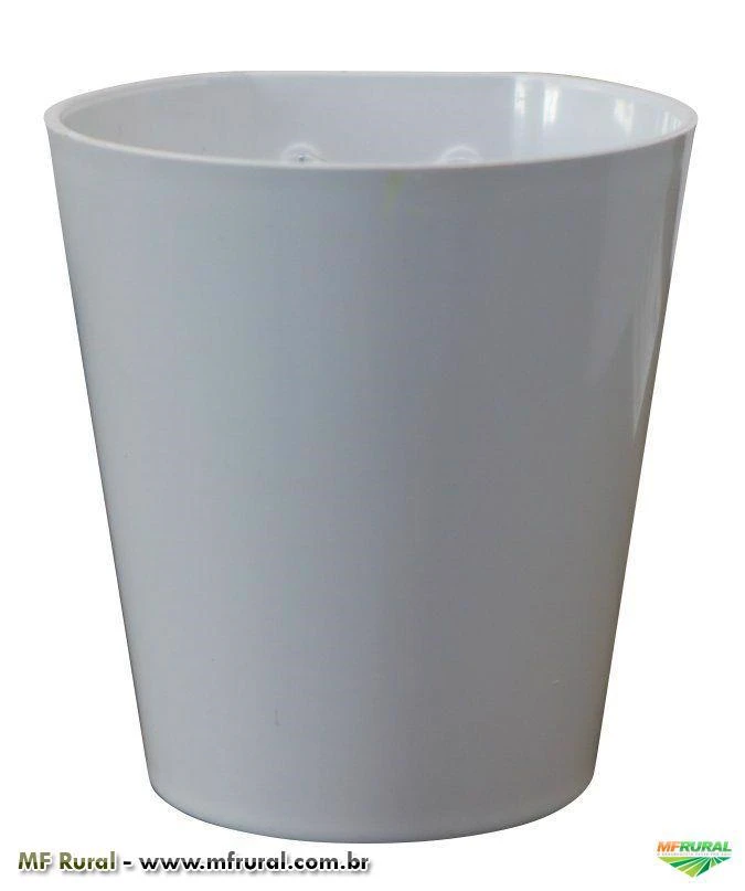 Vaso Magnético de Plástico Branco 7,5cm x 7cm Alto