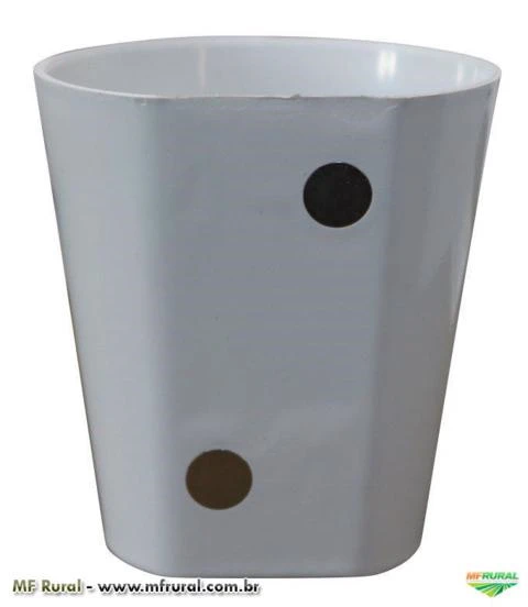 Vaso Magnético de Plástico Branco 7,5cm x 7cm Alto