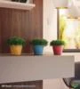 Vasos para Plantas Mimmo Conjunto com 04 vasos (Amarelo, Azul, Cinza e Rosa) - Tramontina