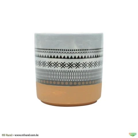 Vaso de Cerâmica Asteca Colorido 14cm x 14cm - 42059
