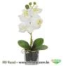 Orquídea Phalaenopsis artificial Branca com Vaso de Vidro X5 21cm - 36686001