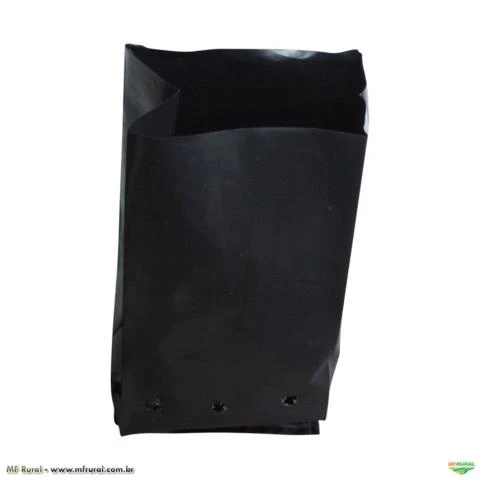 Saco para mudas aproximadamente 15cm x 20cm plástico preto para manga, maracujá ou cacau 100 unidade