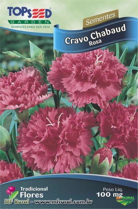 Sementes de Cravo Chabaud Rosa 100mg - Topseed Linha Tradicional Flores