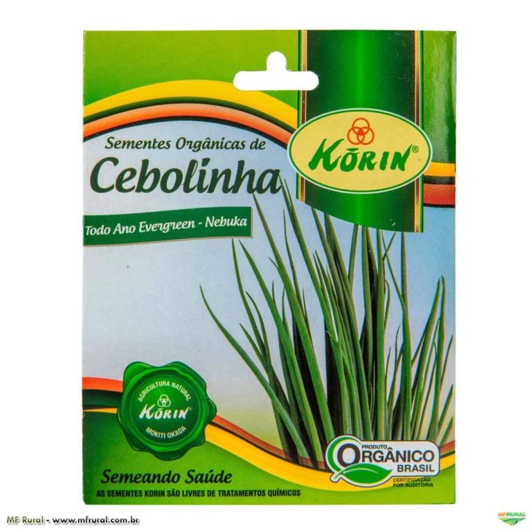 Sementes Orgânicas de Cebolinha Todo Ano Evergreen Nebuka 0,1g - Korin