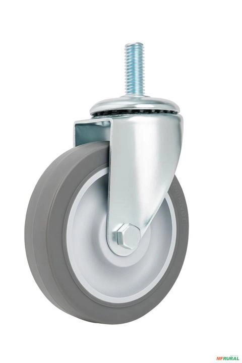 Rodízio Giratório 5 Polegadas com Rosca - 90kg |Reforçado para Uso Industrial e Logístico Imagem Rodízio Giratório 5 Polegadas com Rosca - 90kg |Reforçado para Uso Industrial e Logístico