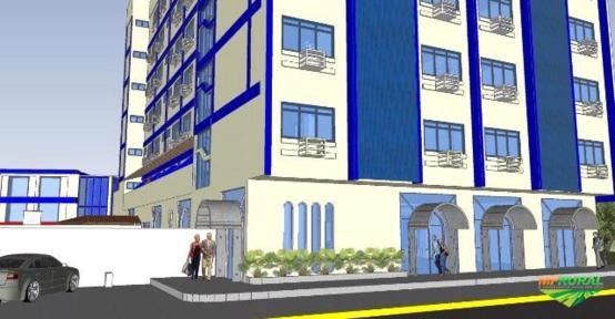 Imagem Prédio inteiro por máquinas pesadas Imagem Prédio inteiro por máquinas pesadas