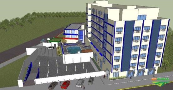 Imagem Prédio inteiro por máquinas pesadas Imagem Prédio inteiro por máquinas pesadas