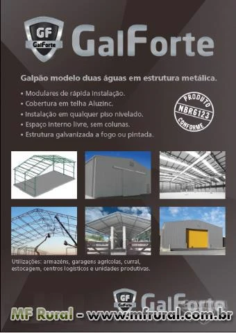 Galpões - Estruturas Metálicas - Armazéns, Garagens agrícolas, Curral, Estocagem, Aviários.