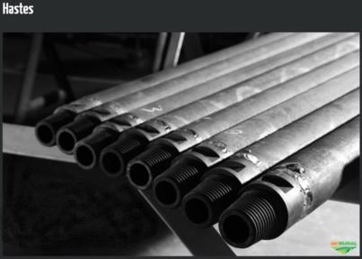 Hastes para peruração de poços. Imagem Hastes para peruração de poços.