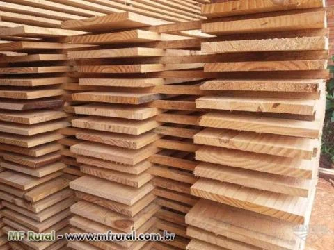 Madeira serrada de pinus, para construção civil e exportação