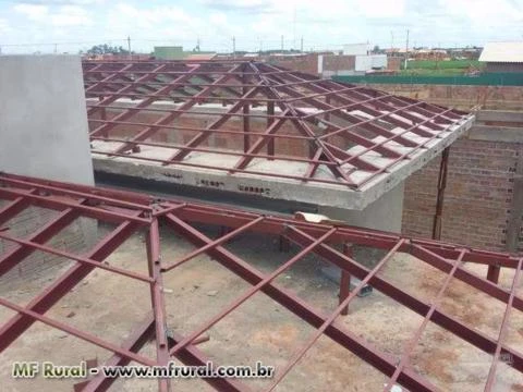 Fabricação e montagem de galpões metálicos, estrutura metálica para telhado.