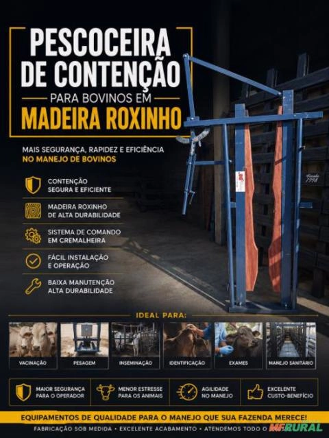 Pescoceira de Contenção para Bovinos em Madeira Roxinho Imagem Pescoceira de Contenção para Bovinos em Madeira Roxinho