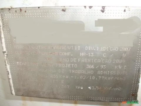 Tanque Cilindro Pulmão Compressor 500L 10 Bar com NR13 - C885