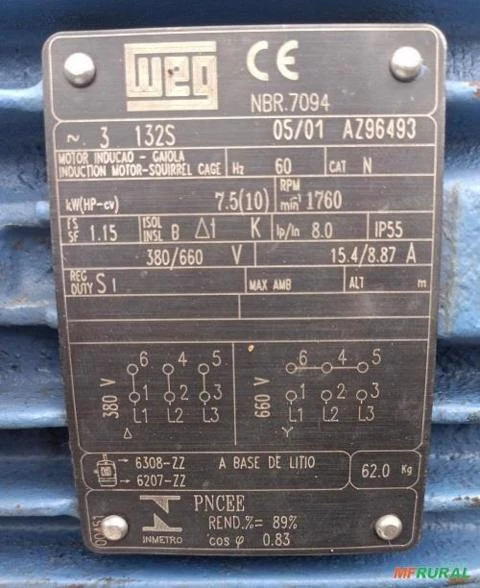 Ventoinha exaustor 10 cv 1750 rpm C6954