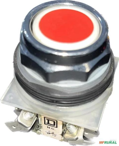 Botão Pulsante Vermelho Mf P/ Painel 25mm Metálico C7486