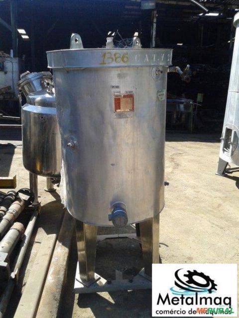 Tanque Reservatório inox 316L Encamisado 300 litros C1386 Imagem Tanque Reservatório inox 316L Encamisado 300 litros C1386