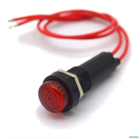 SINALEIRO OLHO DE BOI VERMELHO 24V KIT C/10UN - C7323 Imagem SINALEIRO OLHO DE BOI VERMELHO 24V KIT C/10UN - C7323