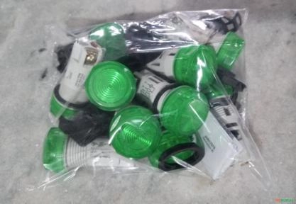 Sinaleiro LED 22mm 127v verde 10x unid - C2801 Imagem Sinaleiro LED 22mm 127v verde 10x unid - C2801