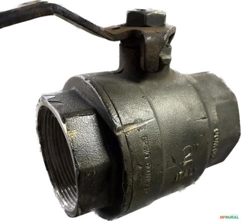 Válvula Registro Esfera Monobloco Inox 2" Rosca C7548 Imagem Válvula Registro Esfera Monobloco Inox 2" Rosca C7548