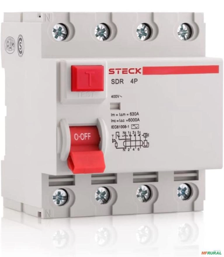 Interruptor Diferencial 4P 40A 30mA C7943 Imagem Interruptor Diferencial 4P 40A 30mA C7943