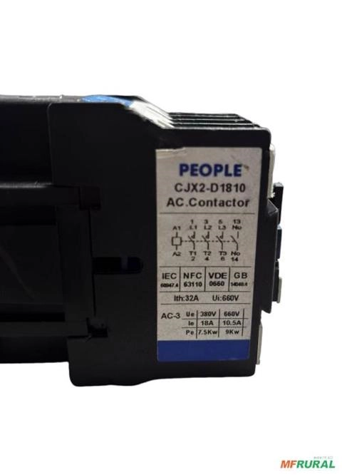 Imagem Contatora  CJX2 - D1810 7,5 hp 18A People 220V C8384 Imagem Contatora  CJX2 - D1810 7,5 hp 18A People 220V C8384