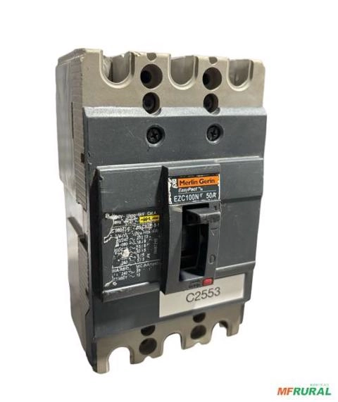 Disjuntor caixa moldada 50a GE ABB Merlin Gerin WEG C2553 Imagem Disjuntor caixa moldada 50a GE ABB Merlin Gerin WEG C2553