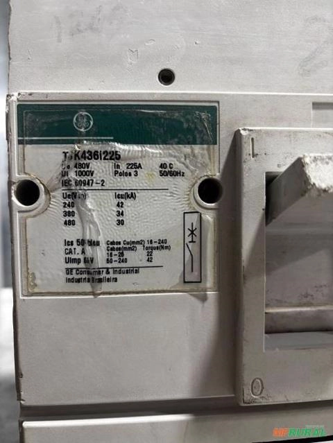 Imagem Disjuntor caixa moldada 225a GE ABB Merlin Gerin WEG C2561 Imagem Disjuntor caixa moldada 225a GE ABB Merlin Gerin WEG C2561