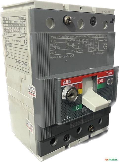 Disjuntor caixa moldada 250a GE ABB Merlin Gerin WEG C2562 Imagem Disjuntor caixa moldada 250a GE ABB Merlin Gerin WEG C2562