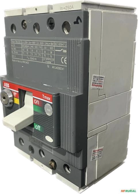 Imagem Disjuntor caixa moldada 250a GE ABB Merlin Gerin WEG C2562 Imagem Disjuntor caixa moldada 250a GE ABB Merlin Gerin WEG C2562