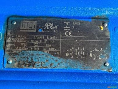 Imagem Motor elétrico 50 cv 50 hp Trif weg Eberle 1100 rpm 6 polos c2076 Imagem Motor elétrico 50 cv 50 hp Trif weg Eberle 1100 rpm 6 polos c2076