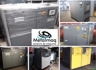 Compressor parafuso 600 pés 150cv Ga110 atlas Cp usado C2501 Imagem Compressor parafuso 600 pés 150cv Ga110 atlas Cp usado C2501