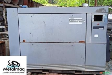 Compressor Parafuso Atlas Ga75 100hp 400 pés 7.4 Bar - C6306 Imagem Compressor Parafuso Atlas Ga75 100hp 400 pés 7.4 Bar - C6306