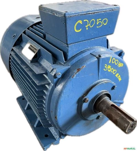 Motor elétrico 100 cv Tri 3500 rpm 2 p Recondicionado C7050 Imagem Motor elétrico 100 cv Tri 3500 rpm 2 p Recondicionado C7050