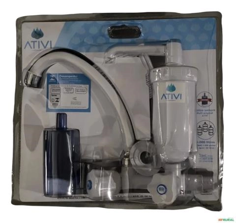 Torneira Com Filtro Carvão Ativado Abs Branco Ativi C8598 Imagem Torneira Com Filtro Carvão Ativado Abs Branco Ativi C8598