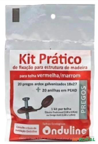 Kit Prático para Fixação Onduline - Vermelho C8613 Imagem Kit Prático para Fixação Onduline - Vermelho C8613