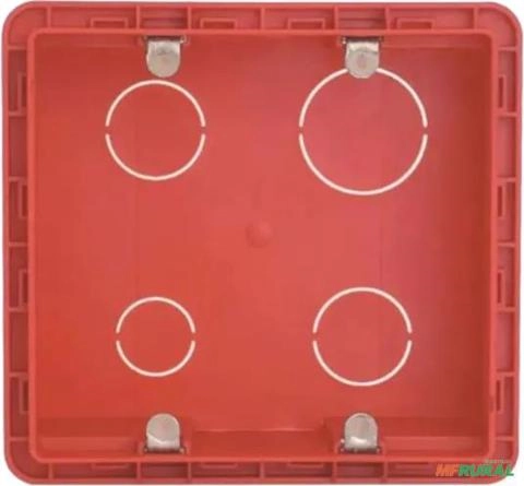 Caixa de Luz Embutir 4x4 PVC - Vermelho C8614 Imagem Caixa de Luz Embutir 4x4 PVC - Vermelho C8614