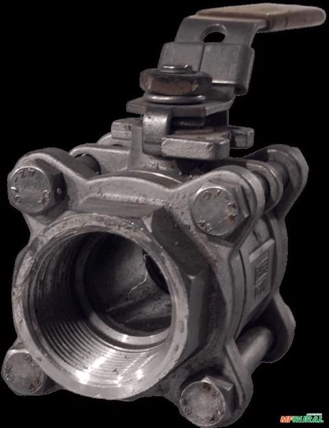 Válvula Esfera Tripartida Inox 304 P.p 1.1/4 Pol. Dn32 Bsp Imagem Válvula Esfera Tripartida Inox 304 P.p 1.1/4 Pol. Dn32 Bsp