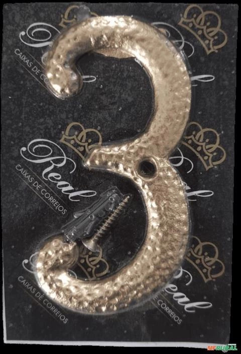 Número 3 Residencial De Alumínio Ouro - Real Caixas C8647 PROMOÇÃO Imagem Número 3 Residencial De Alumínio Ouro - Real Caixas C8647 PROMOÇÃO