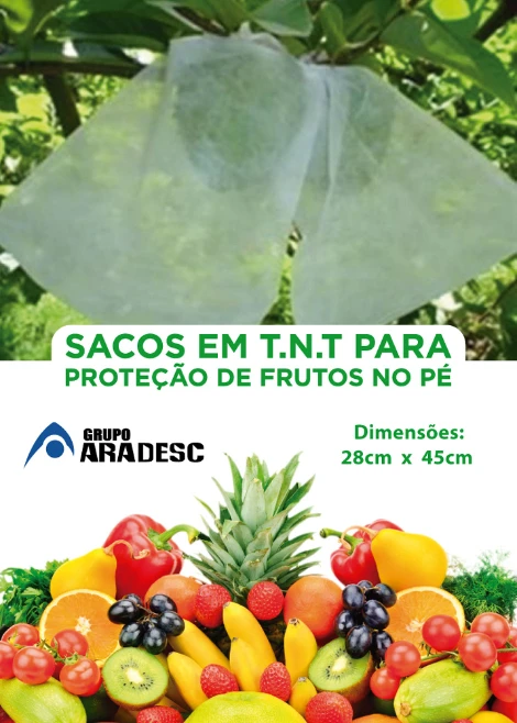 Saco para proteção da Fruta no Pé - TNT medida 28 x 45 cm