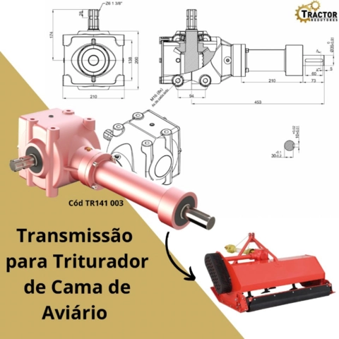 CAIXA DE TRANSMISSÃO PARA ENXADA ROTATIVA, CAPINADEIRA E BATEDOR CAMA DE AVIÁRIO Imagem CAIXA DE TRANSMISSÃO PARA ENXADA ROTATIVA, CAPINADEIRA E BATEDOR CAMA DE AVIÁRIO