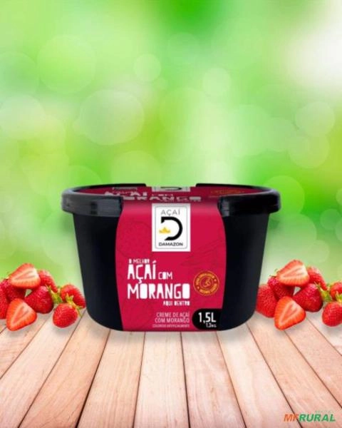 Açaí Sabor Morango Premium Imagem Açaí Sabor Morango Premium